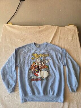 Pretty N' Pressing Light Blue Disneyland Matterhorn Crewneck Sweatshirt Size L